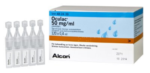 OCULAC silmätipat, liuos, kerta-annospakkaus 50 mg/ml 120 x 0,4 ml