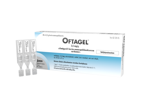 OFTAGEL silmägeeli, kerta-annospakkaus 2,5 mg/g 30 x 0,5 g