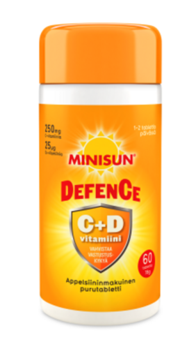 Minisun Defence C+D-vitamiini 60 PURUTABL