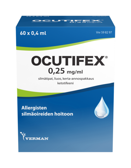OCUTIFEX 0,25 mg/ml silmätipat, liuos, kerta-annospakkaus 60x0,4 ml